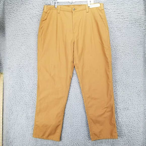 Carhartt Pants Mens 38x32 Brown High Rise Lightweight Canvas Dungaree Fit NWT - Picture 1 of 16